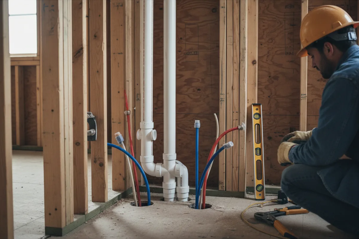 Drain and supply rough-in during Leak Detection in Laughlintown